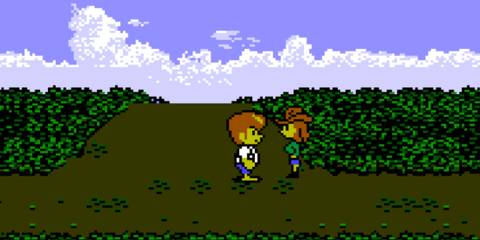 Talking to an NPC in Square's Tom Sawyer