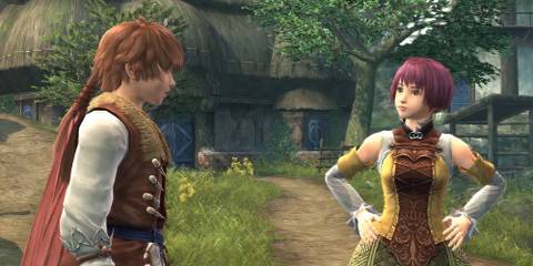 Talking to an NPC in White Knight Chronicles 1