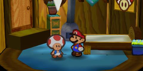 Talking to Toad in Paper Mario (N64)