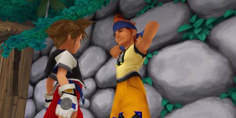 Talking to Wakka in Kingdom Hearts