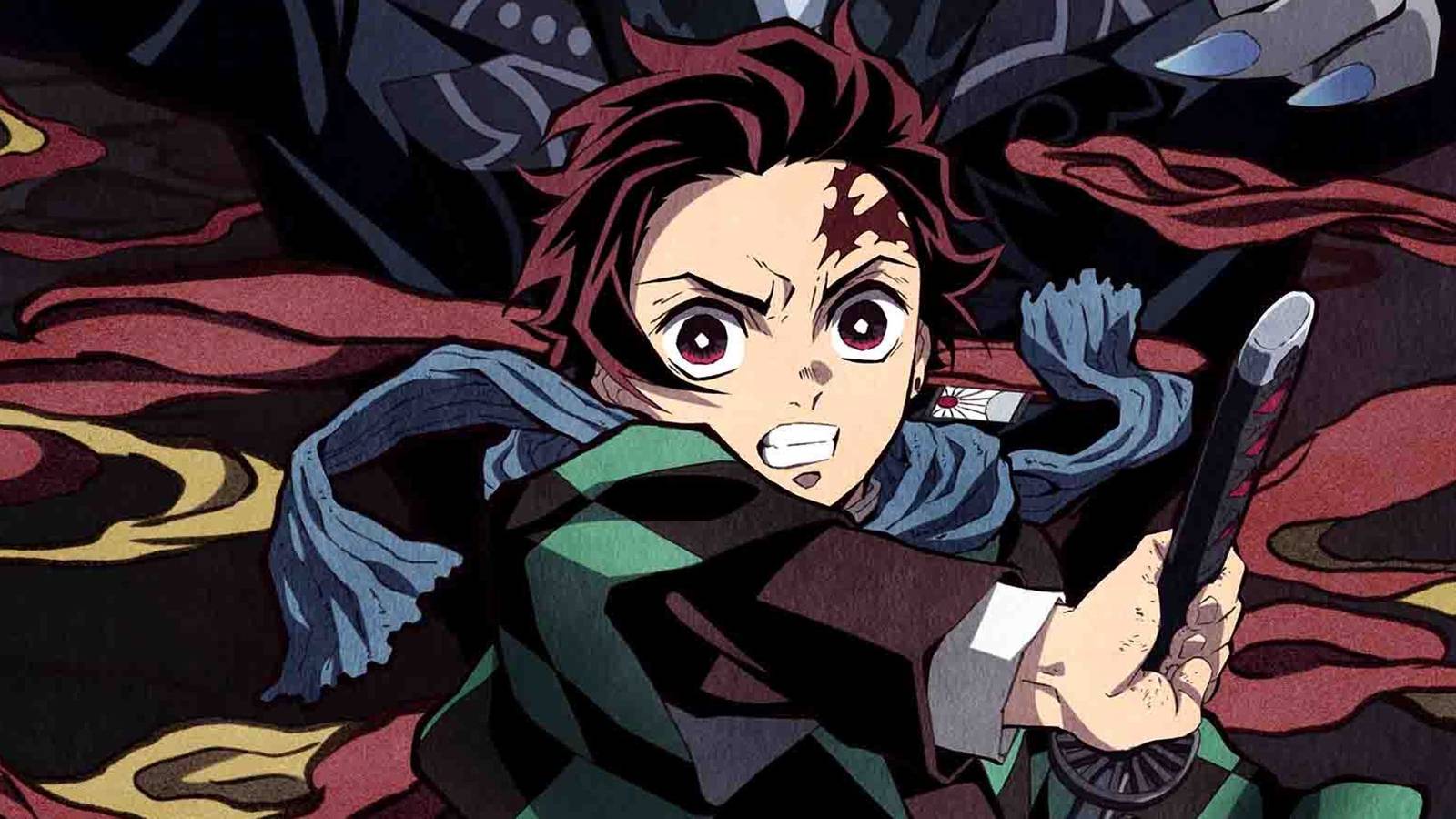 picture: tanjiro in official illustration of the demon slayer anime.