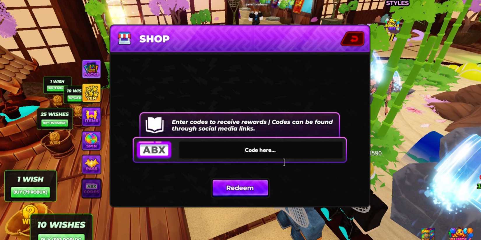 Tenisu Titans the codes tab