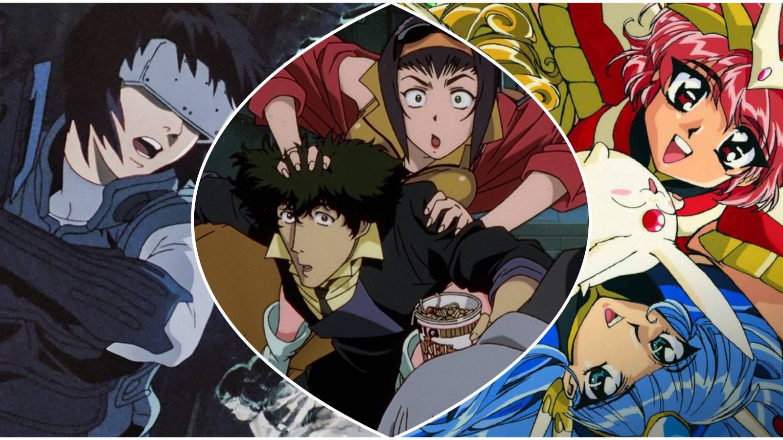 Best 1990s Anime By Year- Ghost in the Shell Cowboy Bebop Magic Knight Rayearth