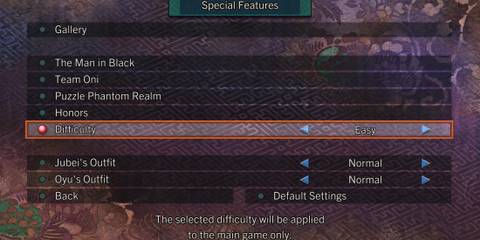 The difficulty menu in Onimusha 2 Samurai’s Destiny