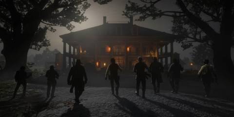 The gang attacking Braithwaite manor in Red Dead Redemption 2