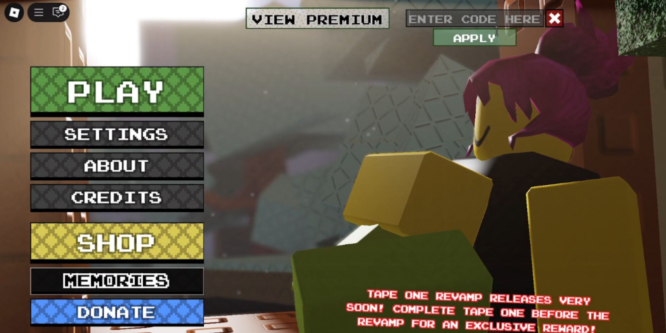The Mall Game the codes tab