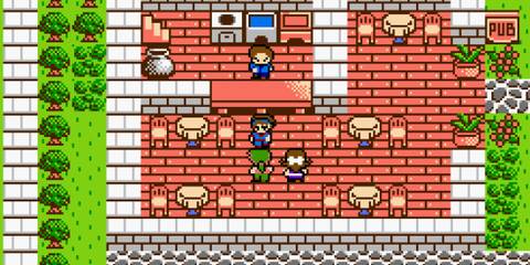 The pixel world in Nanashi no Game