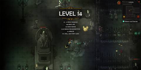 the player leveling up in the Slormancer