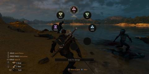 The sign menu in The Witcher 3 Wild Hunt