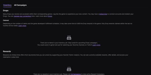 Twitch Drops Inventory