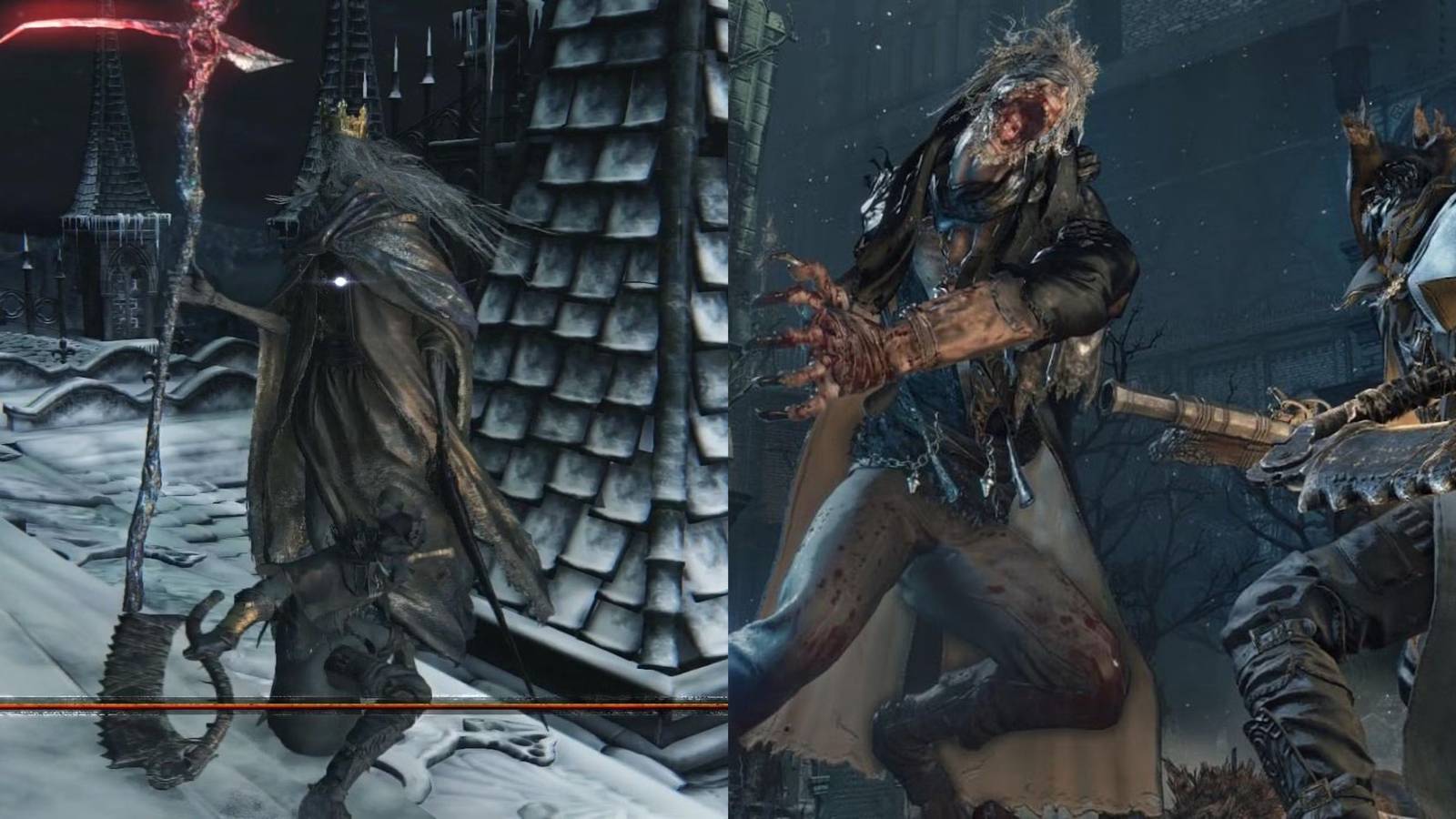 Two bosses in Bloodborne