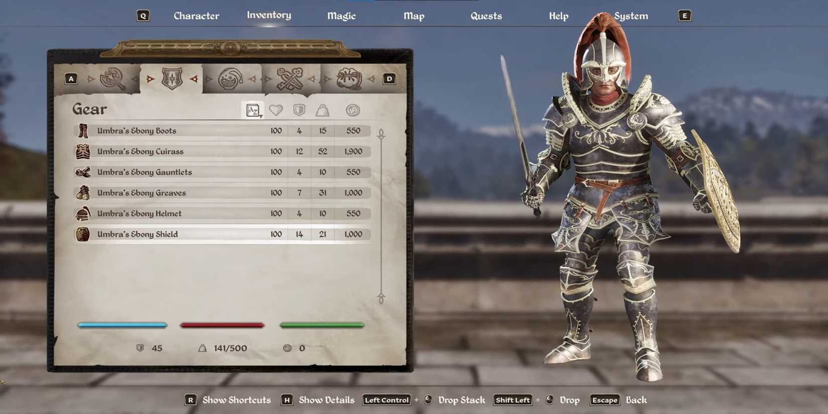 Umbra's Ebony Armor in Oblivion Remastered