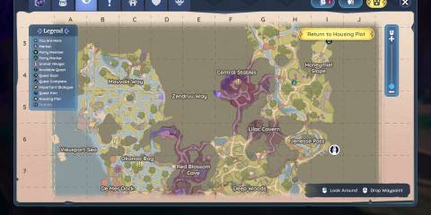 Image of the location on the map of an Umbraan Shrine near Jenesse Pass in Palia