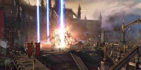 Beams hitting the earth in Warhammer 40k: Dawn of War 2