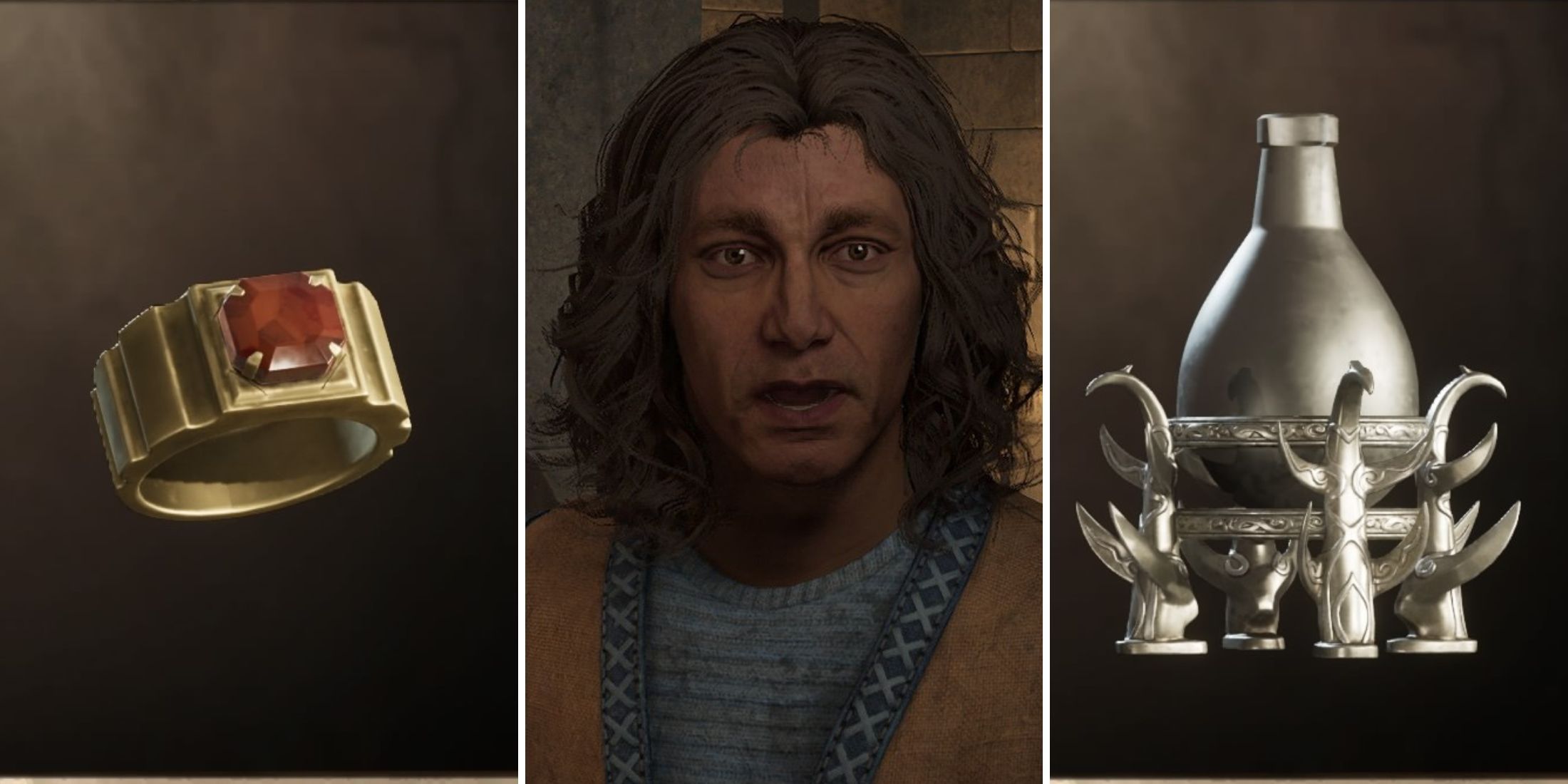 A grid showing a merchant and two items in Oblivion Remastered