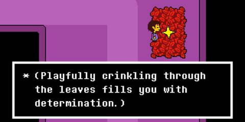 Playing in the leaves in Undertale