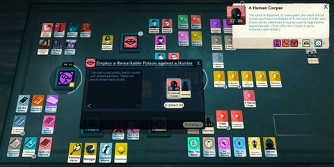 Employing a poison against a hunter in Cultist Simulator