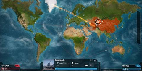 The first few infected in Greenland in Plague Inc: Evolved