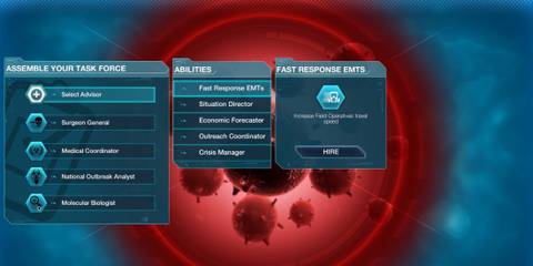 Assembling a Task Force in Plague Inc: Evolved The Cure DLC