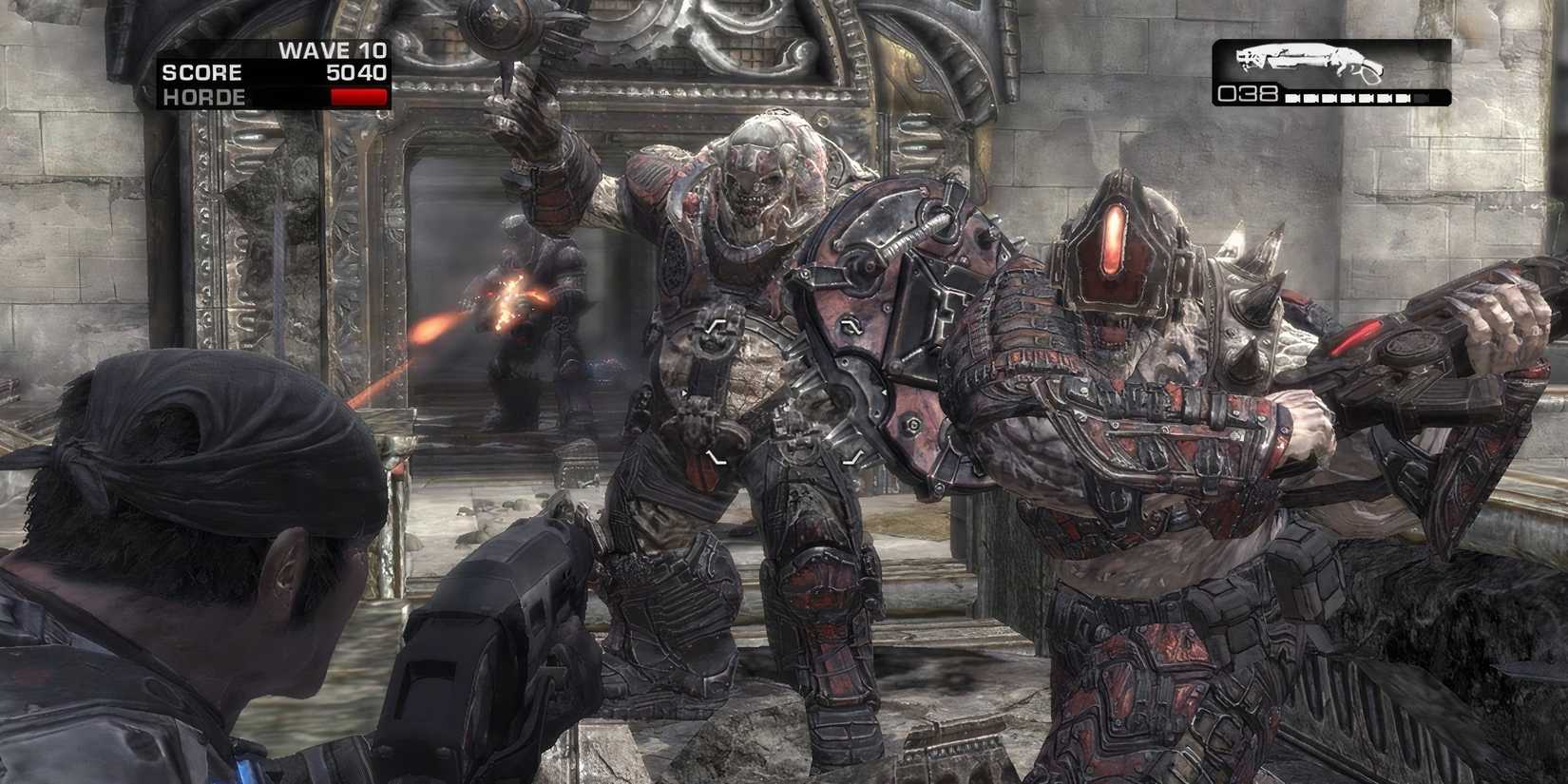 A player in horde mode in Gears of War 2