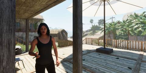 A woman smoking in Drug Dealer Simulator 2