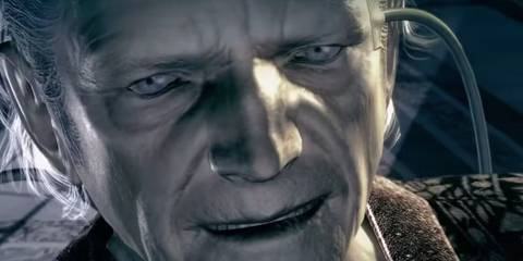 A close-up of Oswell E. Spencer smiling in Resident Evil 5