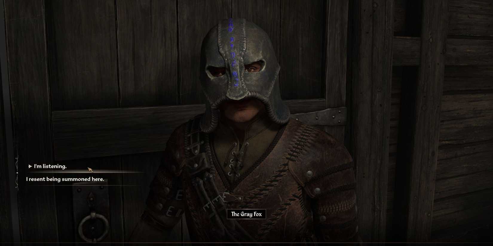 A player speaking to the Gray Fox in Oblivion Remastered