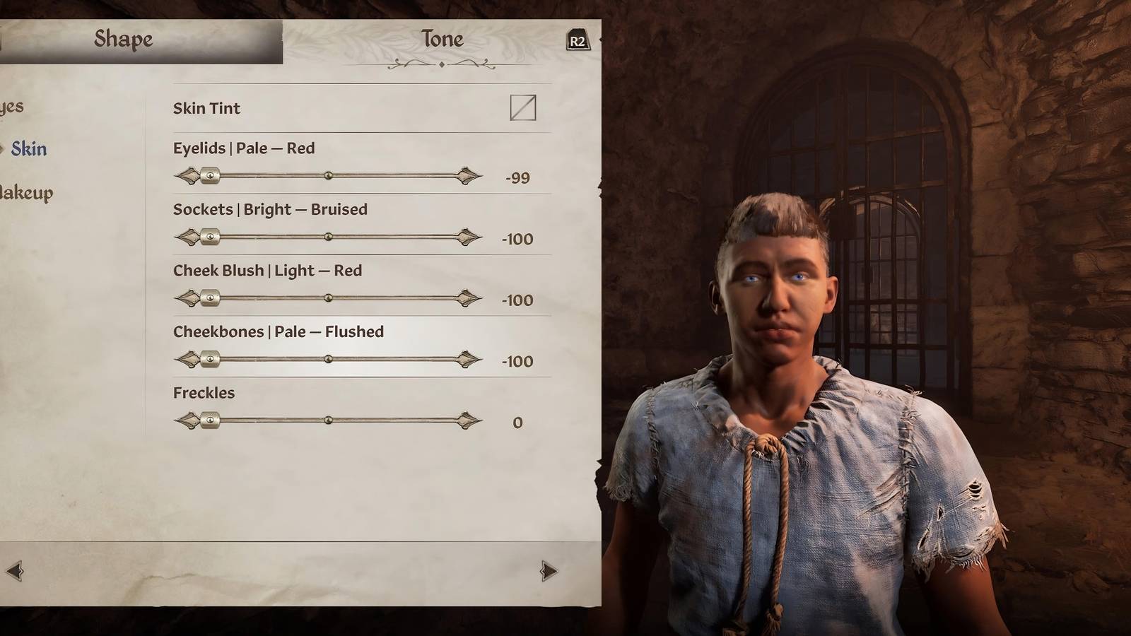 oblivion remastered character customization menu