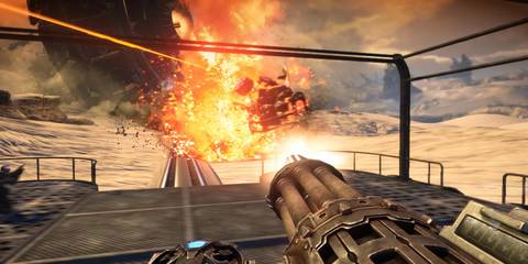 Using a minigun in Bulletstorm