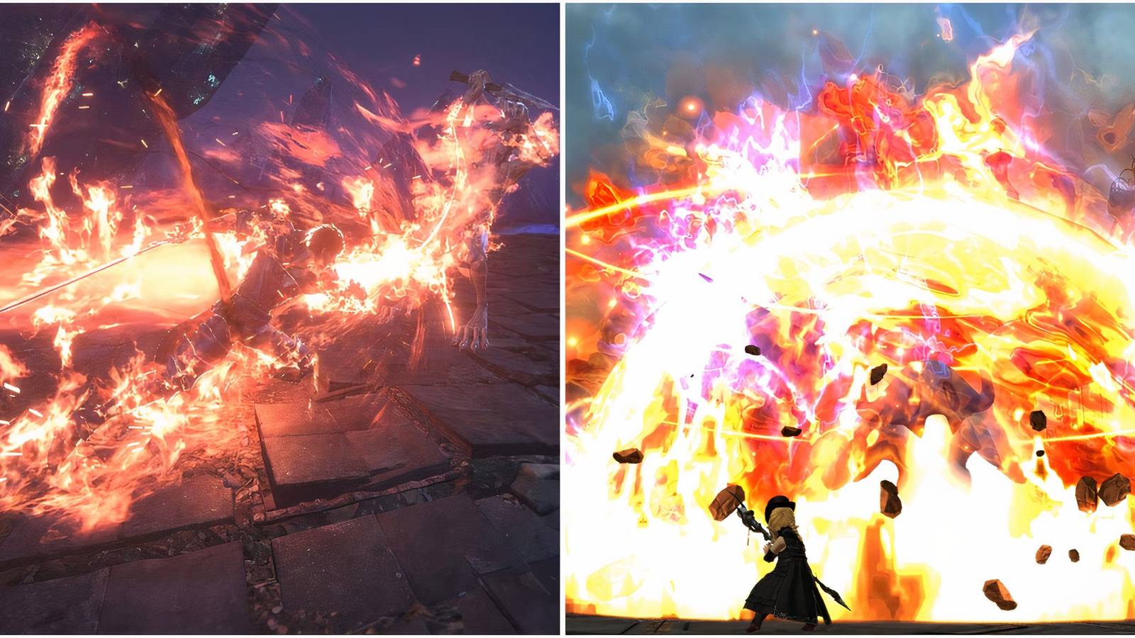 Using Ignition in Final Fantasy 16 and Casting Flare Star in Final Fantasy 14