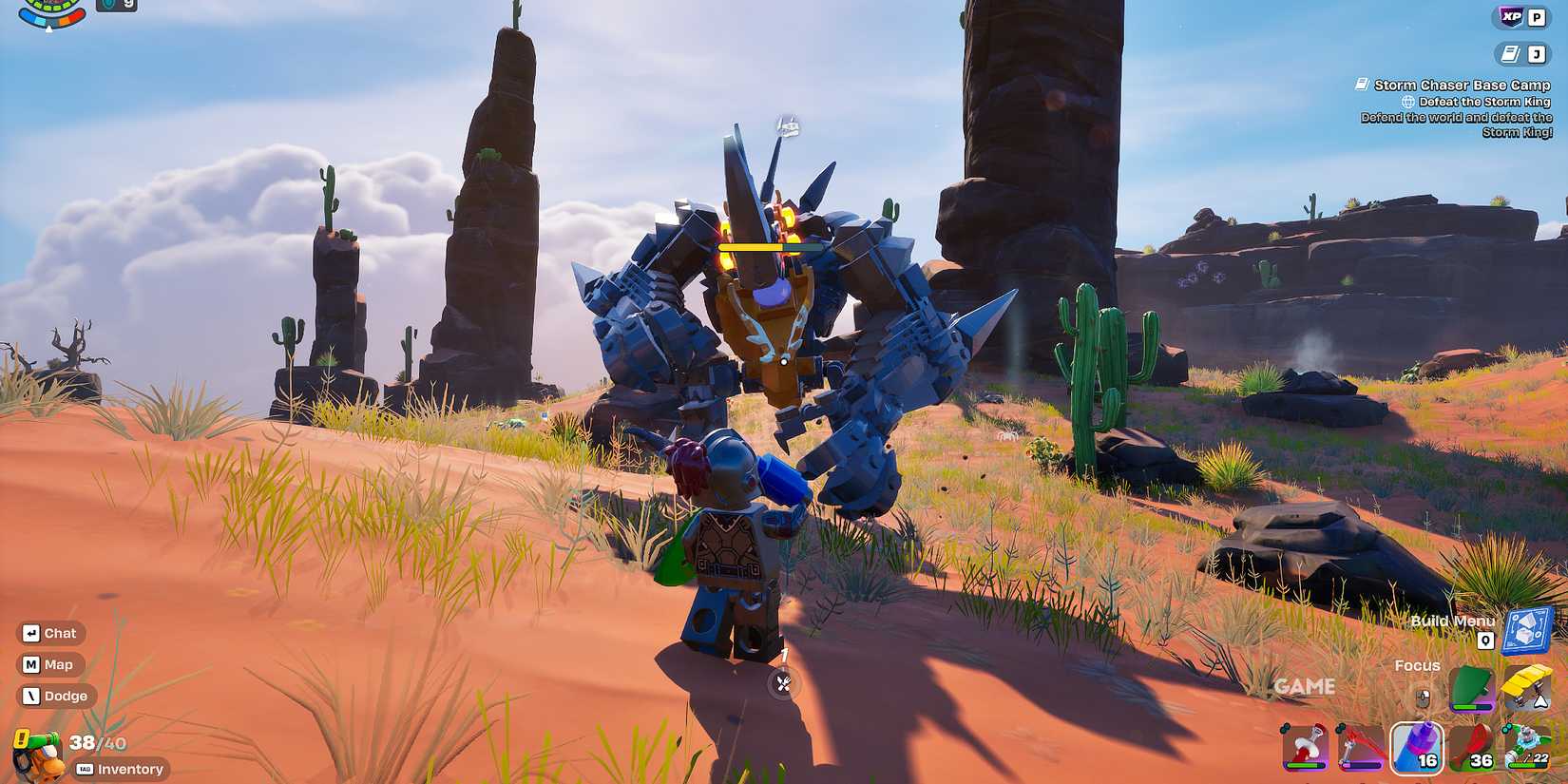 using Storm Fruit Nectar in LEGO Fortnite Odyssey