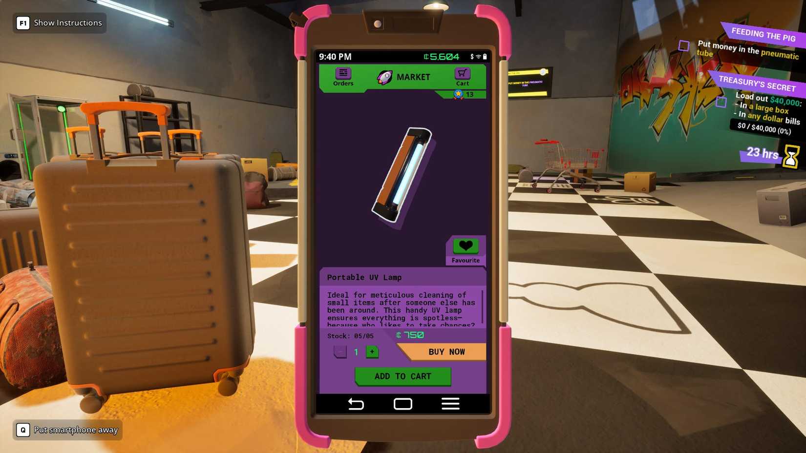 UV Lamp Cash Cleaner Simulator