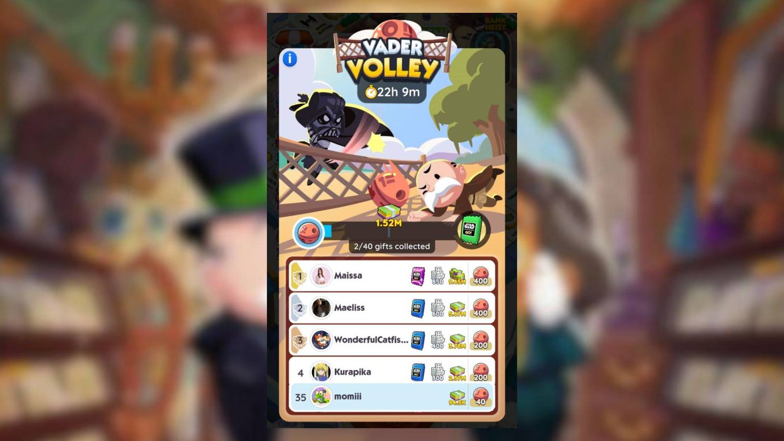 vader volley monopoly go