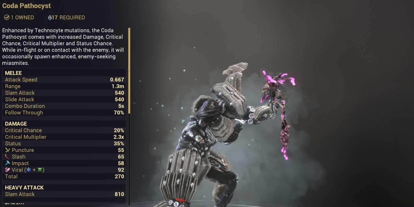 Pathocyst Best Coda Weapons In Warframe