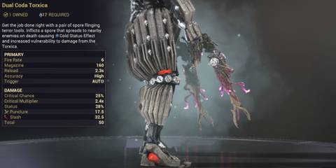 Warframe Dual Coda Torxica