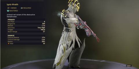 Warframe Ignis Wraith