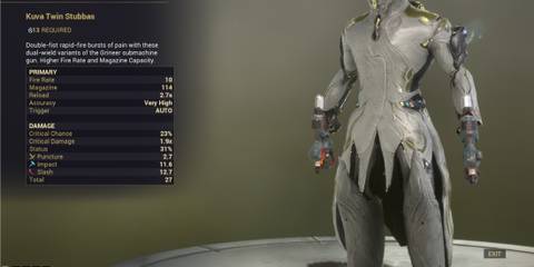 Warframe Kuva Twin Stubbas