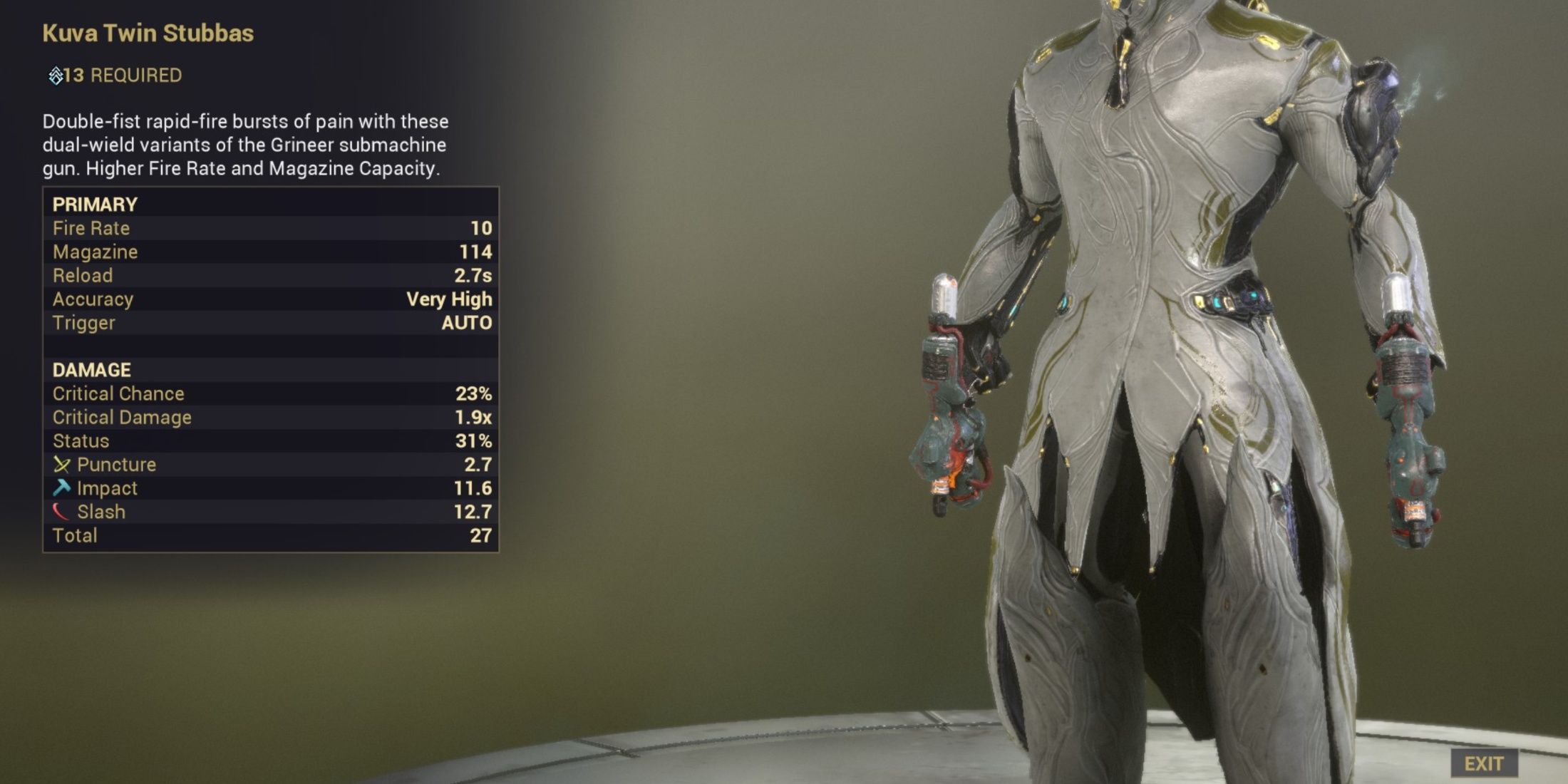 Warframe Kuva Twin Stubus