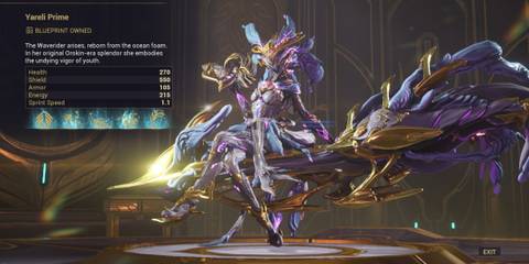 Warframe Yareli Prime