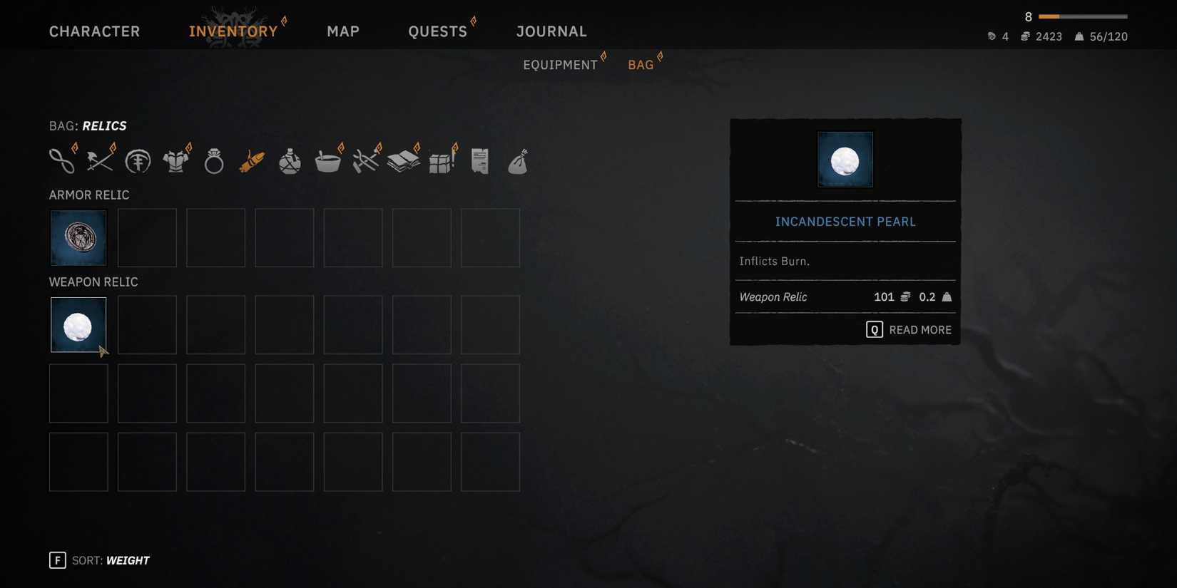 weapon relic and armor relic in tainted grail the fall of avalon