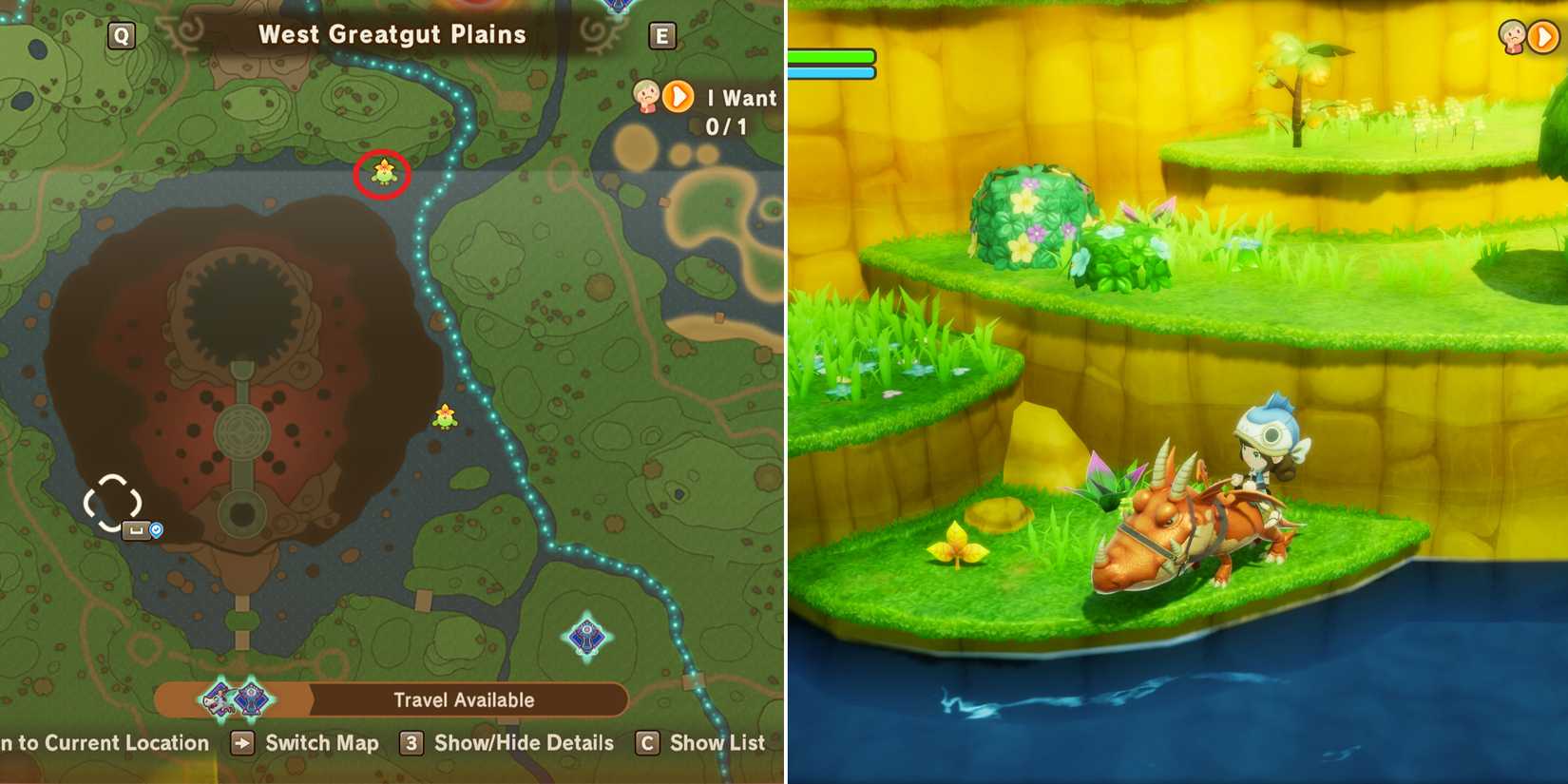 west greatgut plains leafe 2 location in fanatsy life i