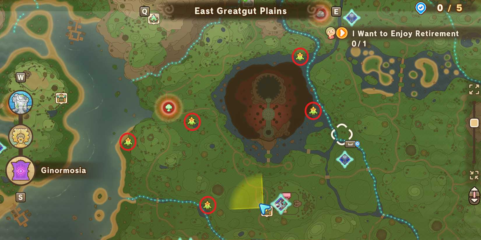 west greatgut plains leafe location in fanatsy life i