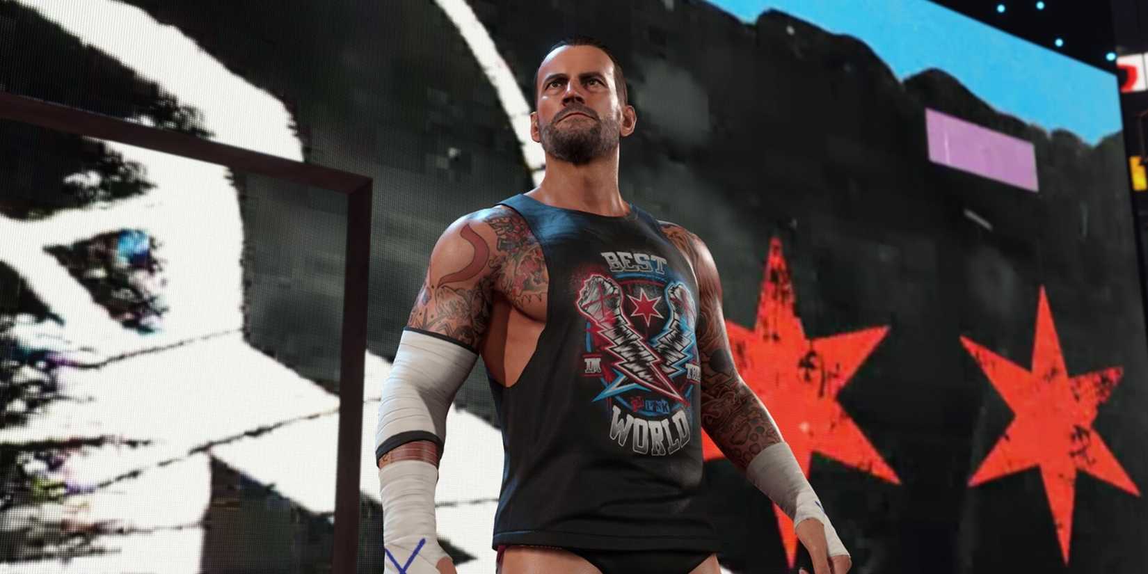 CM Punk character from wwe 2k25 