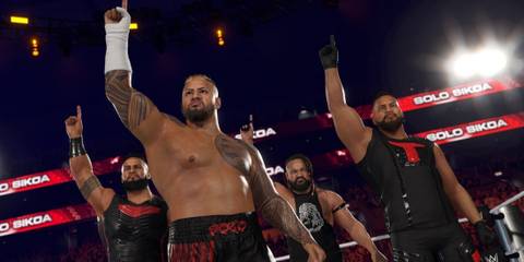 wwe 2k25 game characters during a wrestling match