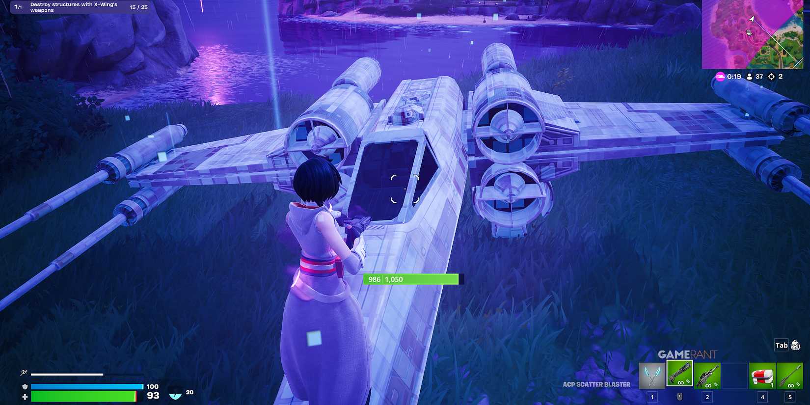 X-Wing repairing itself in Fortnite