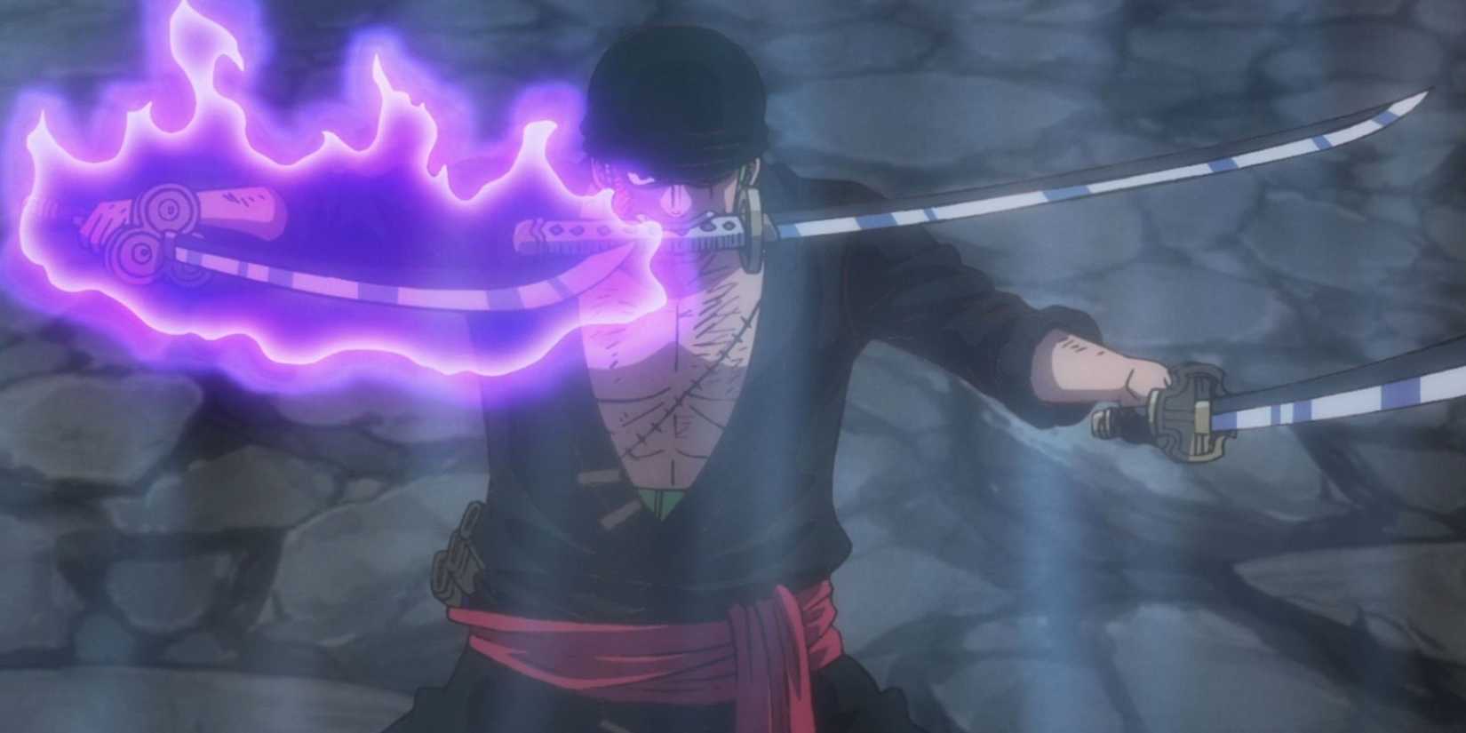 Zoro holding three swords at the same time - One Piece