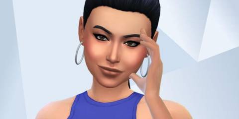 An image of Santana Lopez from Glee recreated in The Sims 4