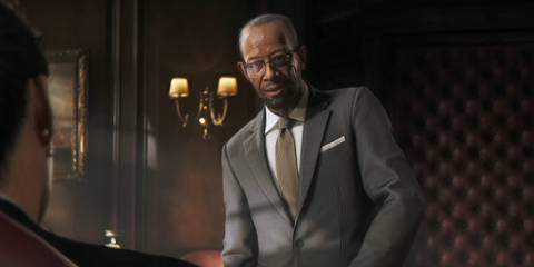 John Greenway speaking to M in 007 First Light