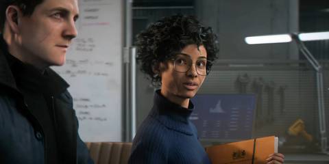 Moneypenny guiding James Bond through MI6 in 007 First Light