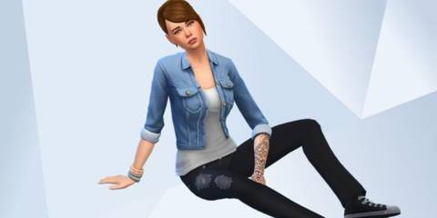 An image of Ellie from The Last of Us recreated in The Sims 4